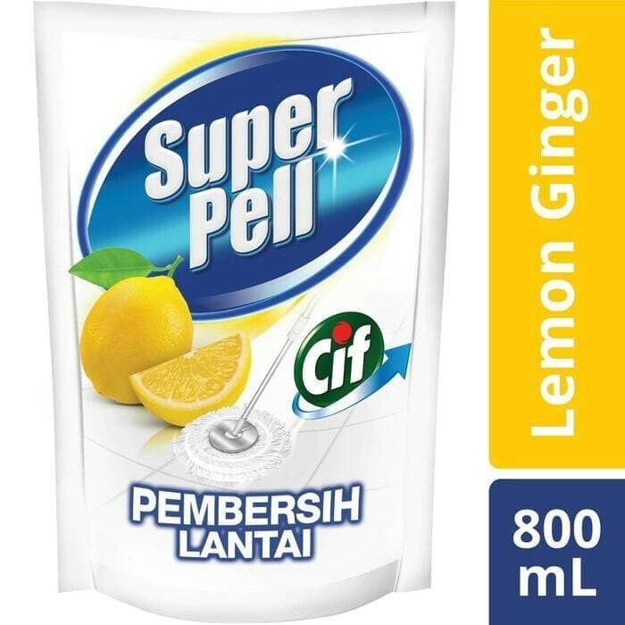 Super Pell Pembersih Lantai Lemon Ginger 800 ml / Superpell Lemon 800
