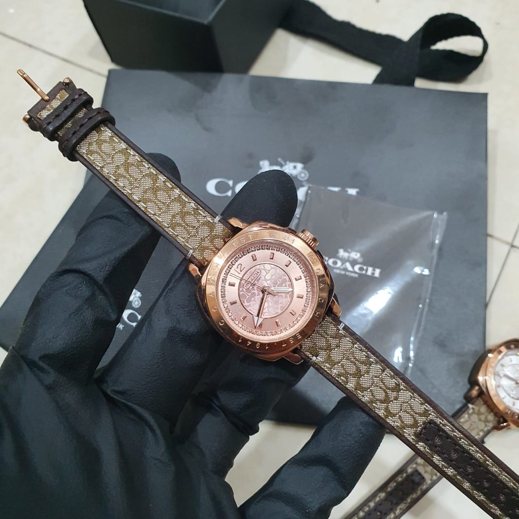 [FREE BOX ORI] JAM TANGAN PRIA WANITA | RANTAI | KULIT | KARET | MURAH | COACH KULIT CASE ROSE GOLD 