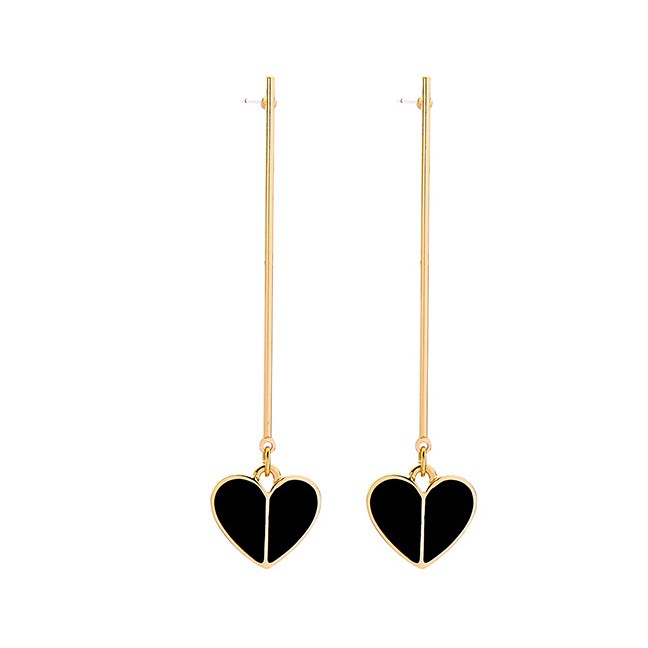 LRC Anting Tusuk Fashion Drip Heart-shaped Earrings F6765X