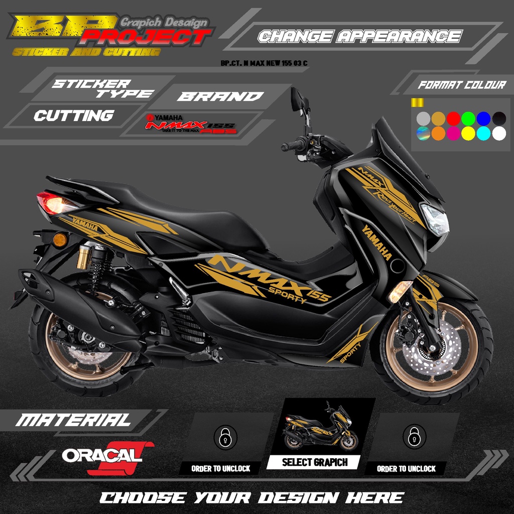 STICKER CUTTING BODY MOTOR N MAX NEW 2020 setiker polet yamaha N MAX 155 new 2020. CODE BP. 03 C