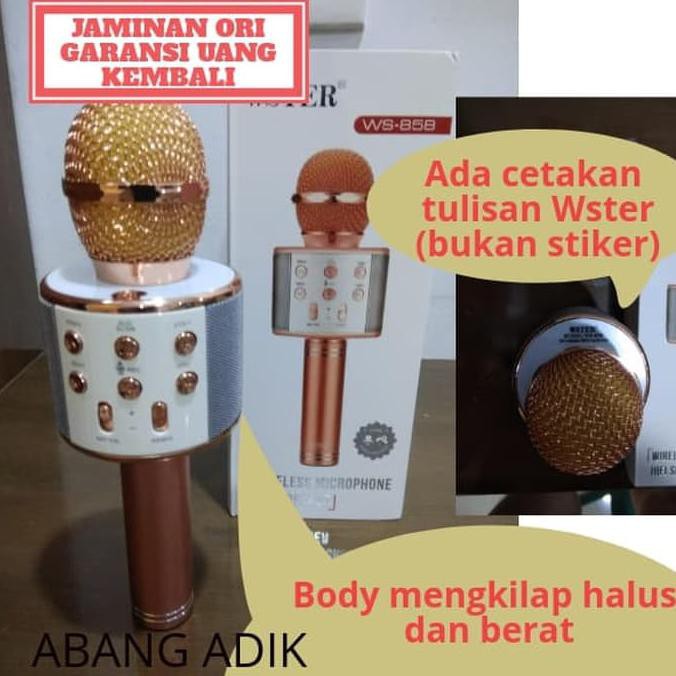 WSTER WS-858 WS858 Mic bluetooth Ori Original Microphone wireless - Hitam
