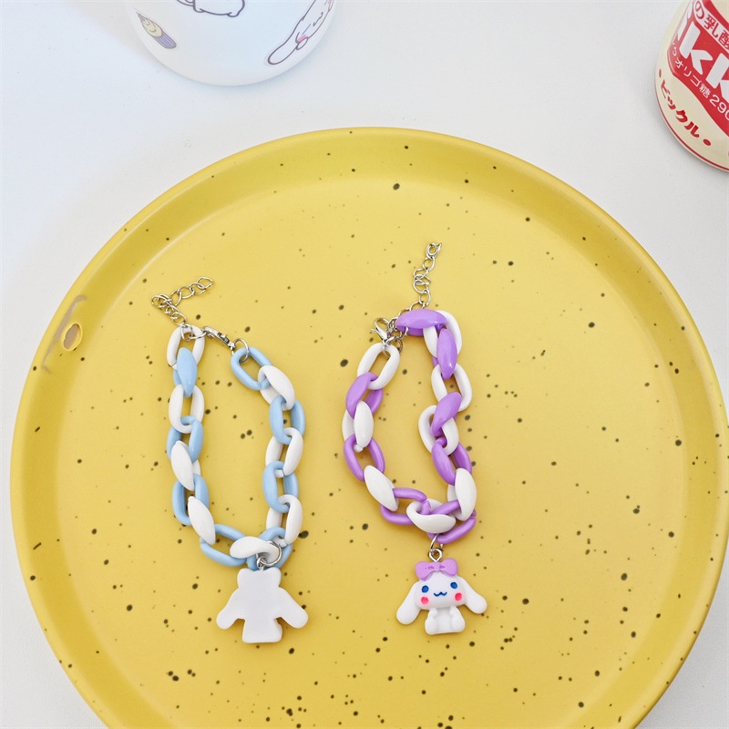 Cartoon Big Ear Dog Couple Bracelet Cute Pink Blue Student Bracelet