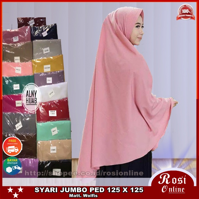 JUMBO WOLPEACH PED ANTEM XXL / JILBAB HIJAB SYARI JUMBO WOLFIS-2