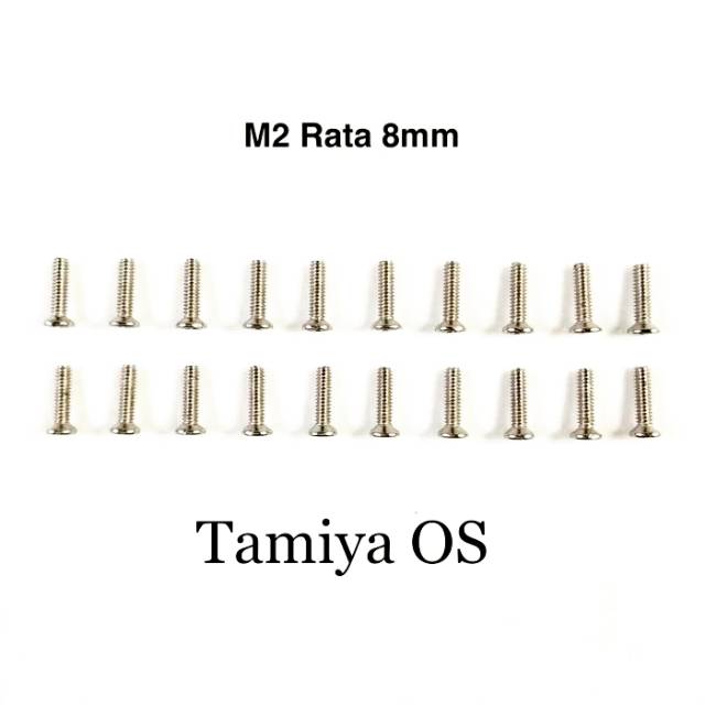 Rep Tamiya Screw M2 / Baut Rata 8mm - 20 pcs (NS622) - Baut Tamiya