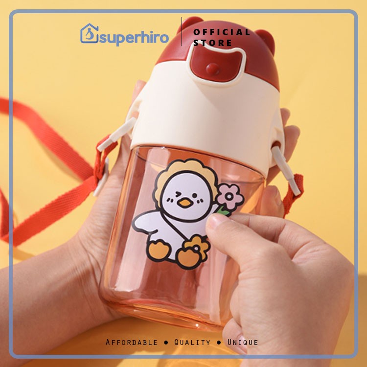 Botol Minum Anak / Baby Sedotan Dengan Tali Motif Bottle BPA Free