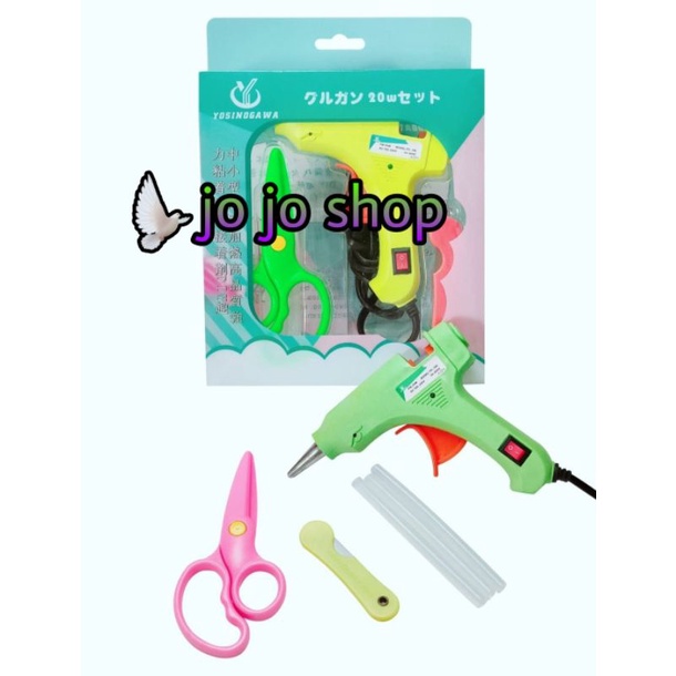 

Paket Tembak Glue Gun Switch 20Watt Free Lem+Gunting+Cutter Yosinogawa