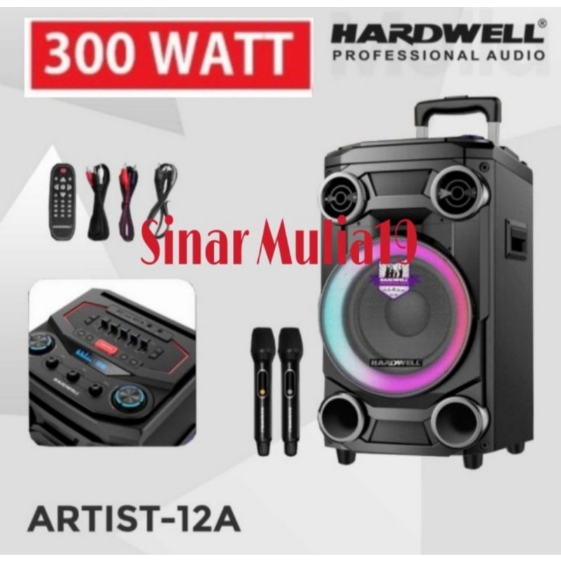 Speaker Portable HARDWELL ARTIST-12A ( 12 inch ) 300 Watt Bluetooth USB