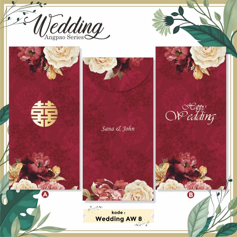 

Angpao custom kertas amplop shuang xi Wedding Pernikahan