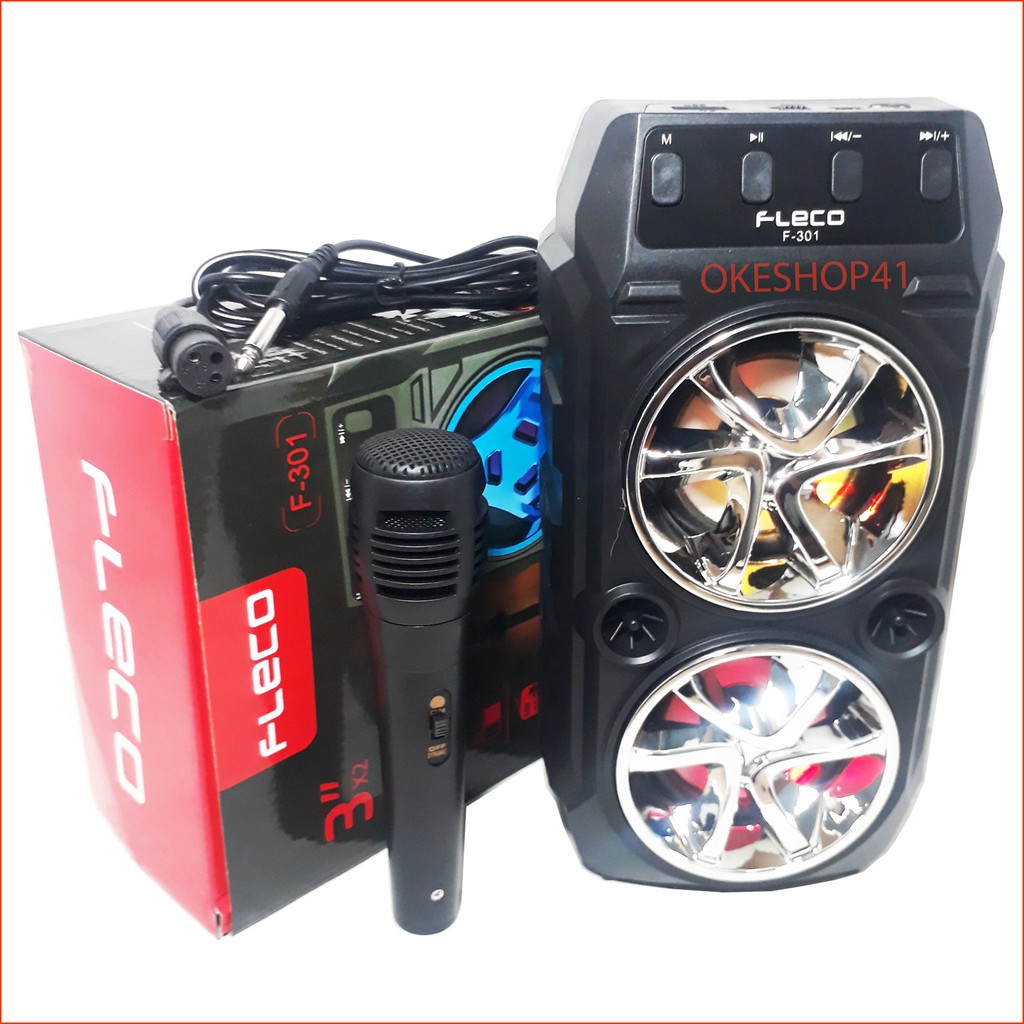 Fleco Speaker Bluetooth Super Bass F-301 Free Mic