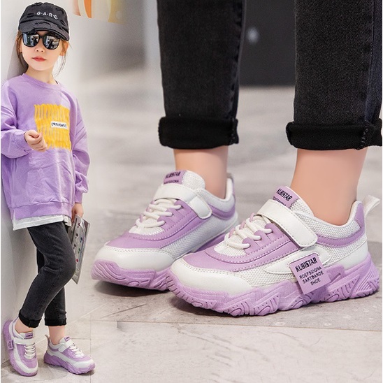 Juragan Junior [COD] Sepatu JEANN Sneakers Import Anak Perempuan Non LED Size 26-37