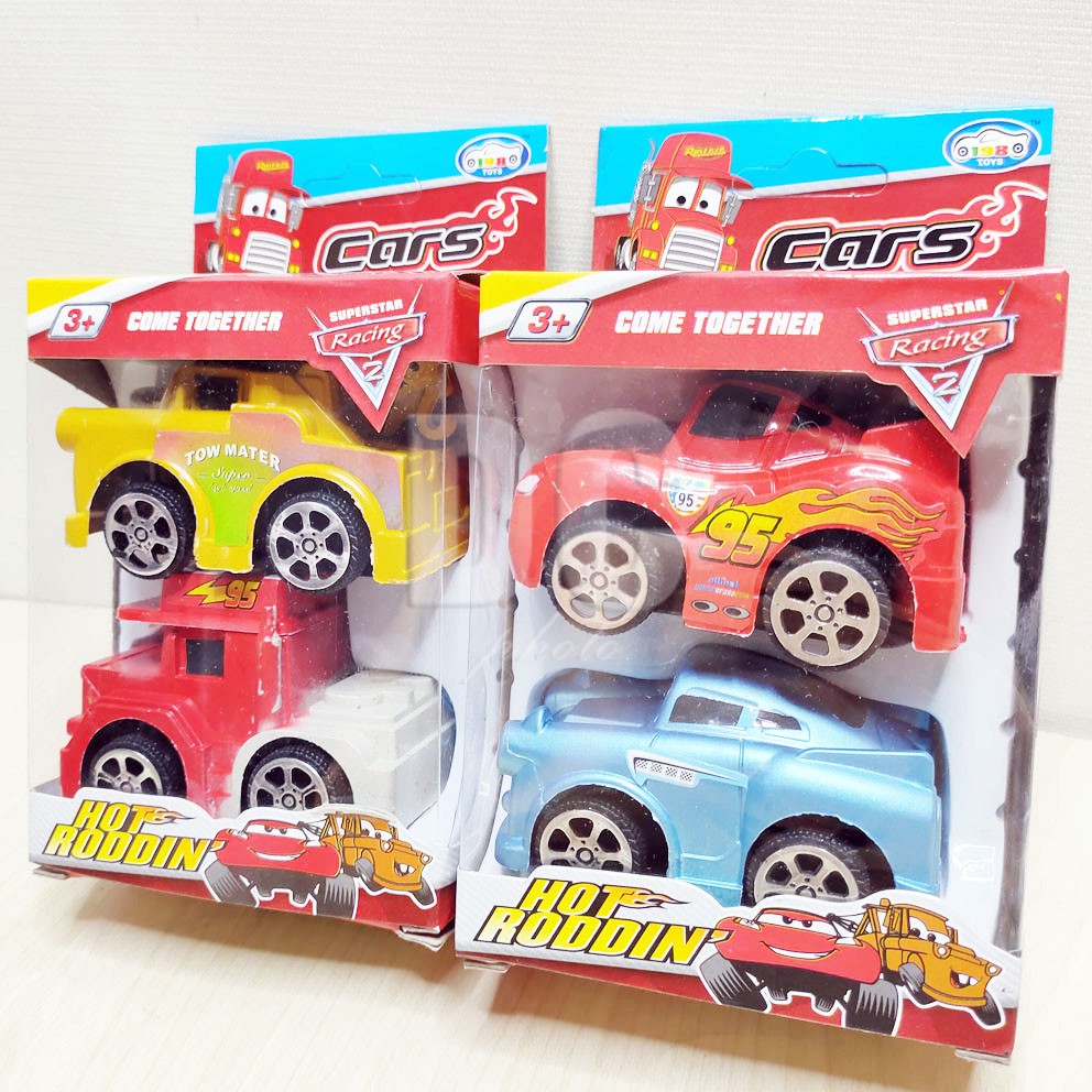 Cars Hot Roddin 2in1 198-A11 Mainan Mobil Mini Figure Lightning McQueen