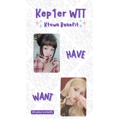 WTT Kep1er hikaru ktown benefit photocard to bahiyyih