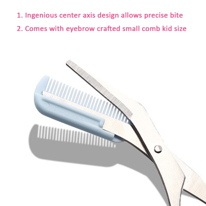 Gunting Cukur Alis Profesional Bahan Stainless Steel Dengan Sisir
