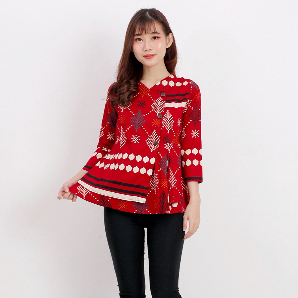 Batik wanita - Atasan blouse batik wanita fashion 184 SG-RED WJ