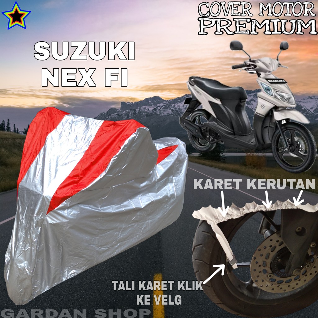 Sarung Motor SUZUKI NEX FI Silver MERAH Body Cover Penutup Motor Suzuki Nex Fi PREMIUM