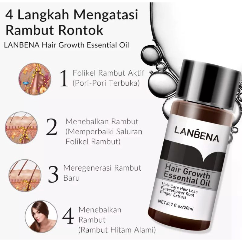 LANBENA HAIR GROWTH CARE ESSENTIAL OIL PENUMBUH RAMBUT SECARA CEPAT-20ml