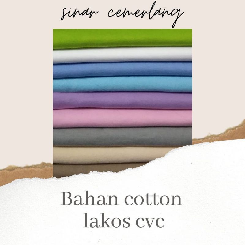 Kain Bahan Kaos Katun Kiloan Lakos Cvc Warna Muda