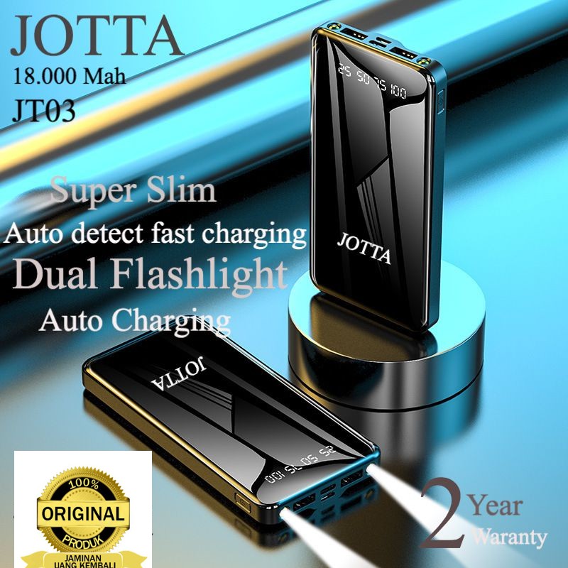 Powerbank JOTTA JT03 Model Slim kapasitas 18.000 Mah Original Garansi 2 Tahun.