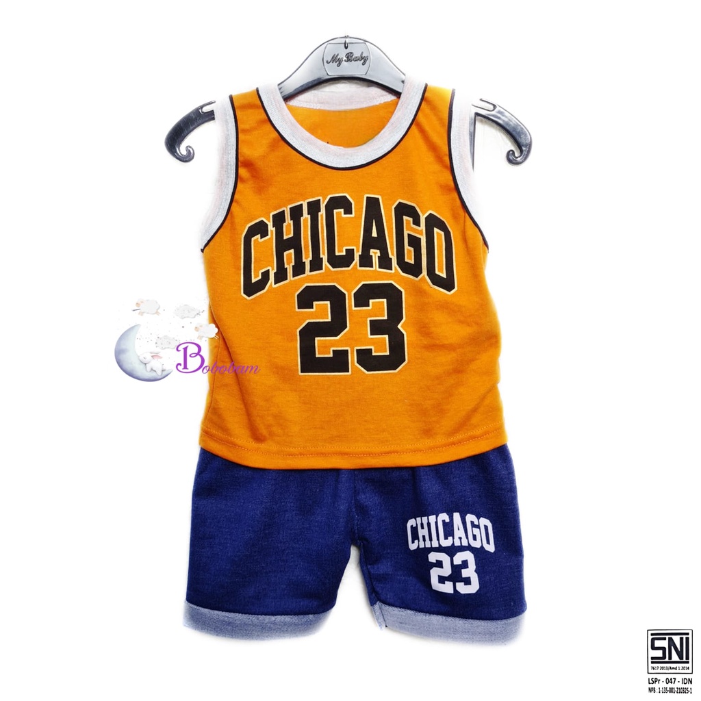 BAJU BAYI SINGLET CHICAGO SETELAN ANAK LAKI-LAKI / SETELAN ANAK HARGA GROSIR