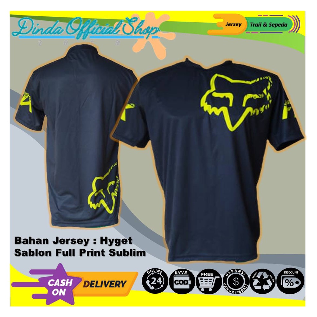 Baju Kaos Jersey Jersy Sepeda Trail Motor Cross Atasan Setelan Outdoor Gowes Adventure Pria Wanita D