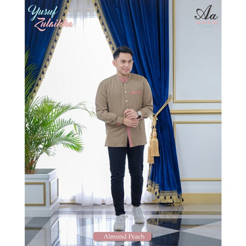 READY KOKO YUSUF & ZULAIKHA IED SERIES ADEN HIJAB ALMOND PEACH M KOKO LENGAN PANJANG KOKO DEWASA