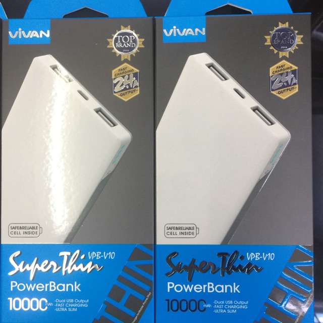 Powerbank vivan V10 10000mah original by vivan / power bank vivan slim V10 10000mah original 100%