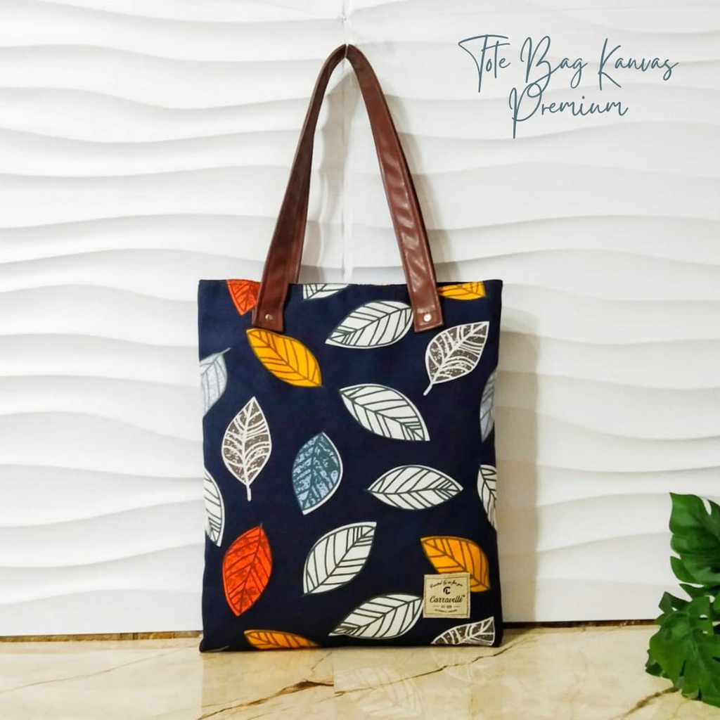 TOTTE BAG  RESLETING WANITA TOTEBAG CANVAS JEANS bisa POLOS DAN CUSTOM SABLON TB 015