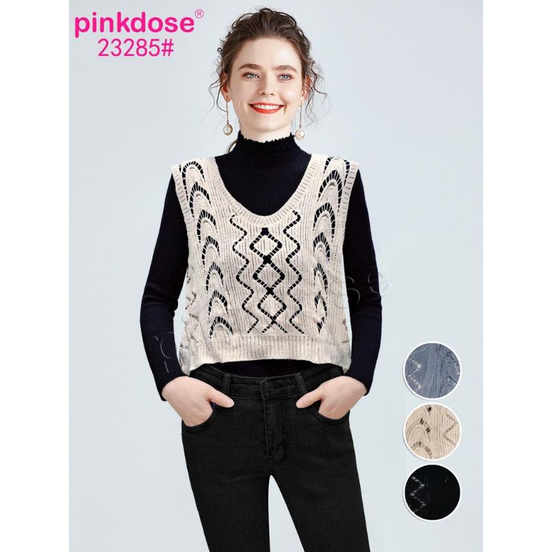 (Bisa COD) Elise Crochet Vest Rajut Import 23285/Vest Rajut/Vest Import/Vest Outer