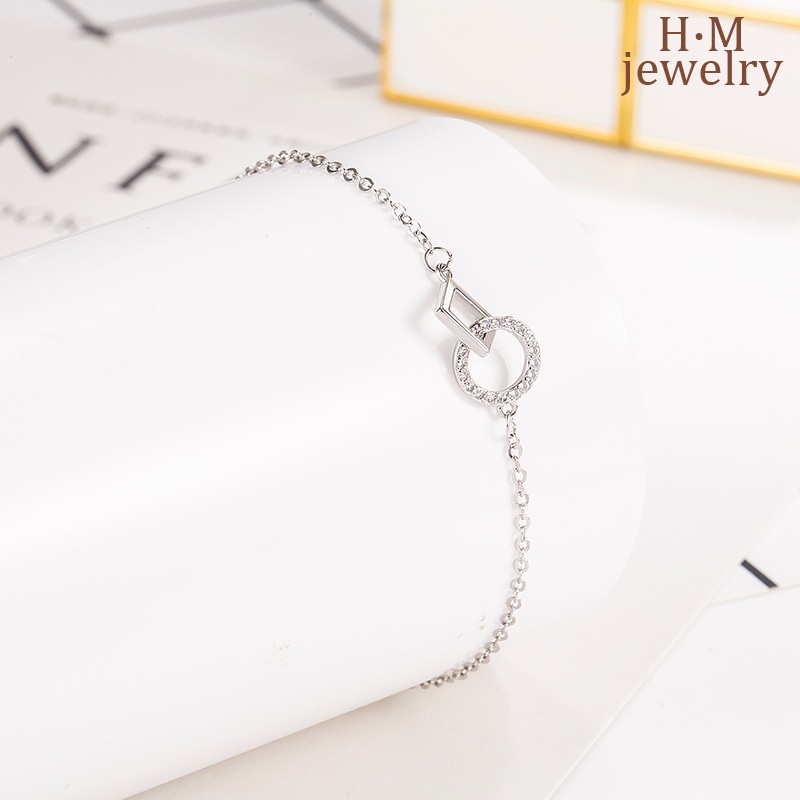 Gelang Tangan Rantai Aksen Berlian Imitasi Untuk Wanita