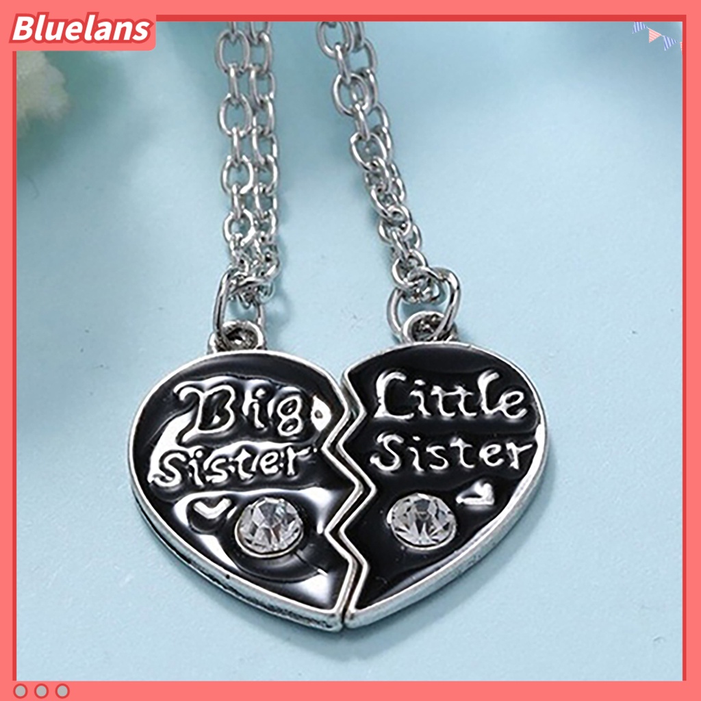 Bluelans Women Necklace Stylish Heart Puzzle Alloy Girls Pendant Necklace