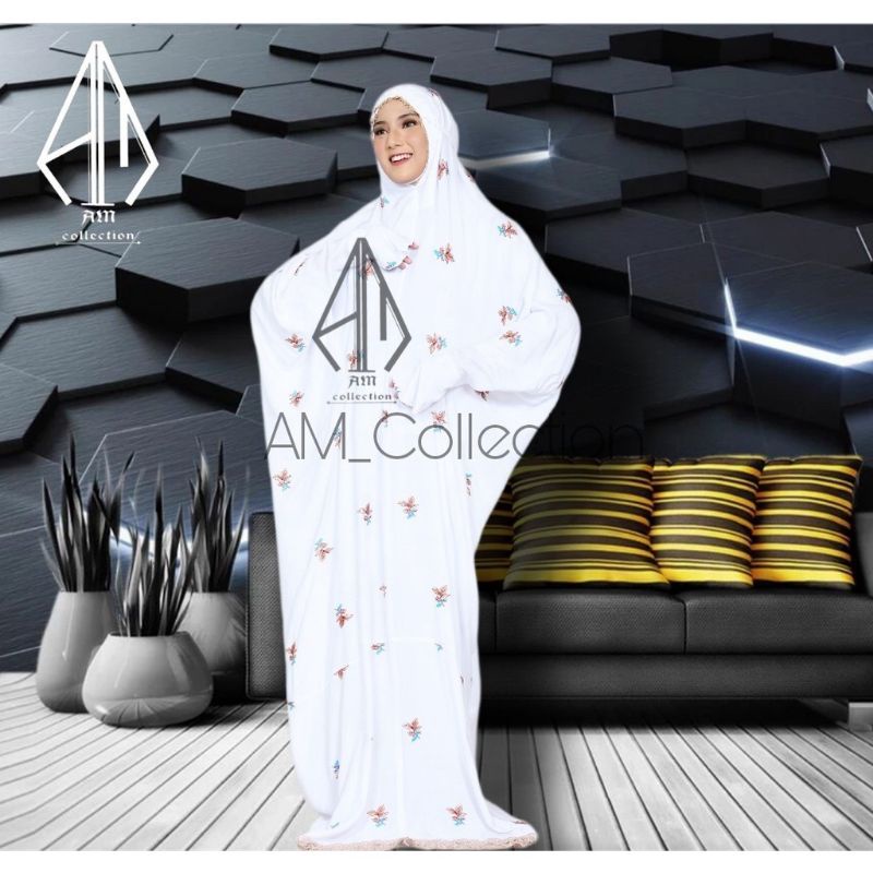 Mukena terusan dewasa jumbo rayon premium bordirdir bunga terbaru 2022 renda ZIPER mewah harga murah