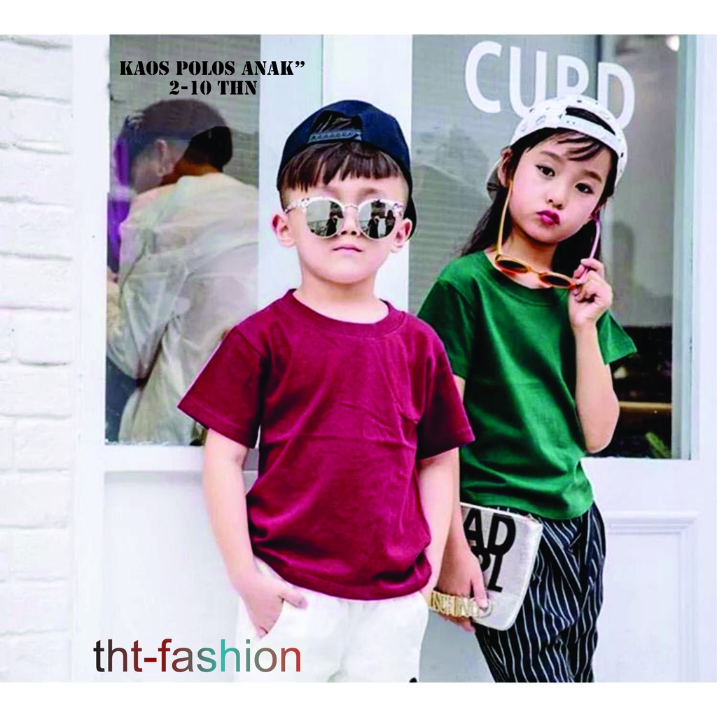 Kaos polos anak unisex /Kaos oblong anak lengan pendek unt 2-10 thn