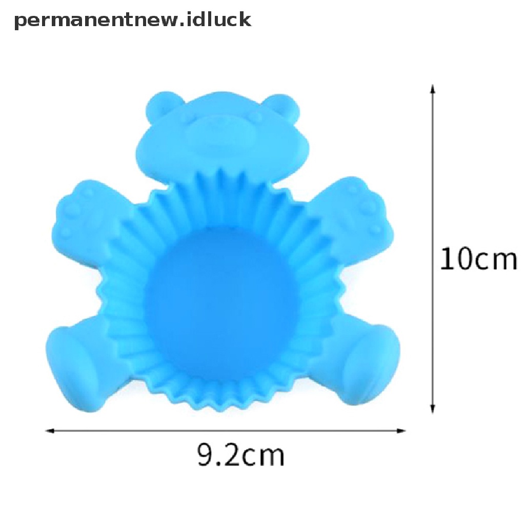 1 Pc Cetakan Kue Cupcake Mini Bahan Silikon Bentuk Kartun Beruang Untuk Alat Dapur