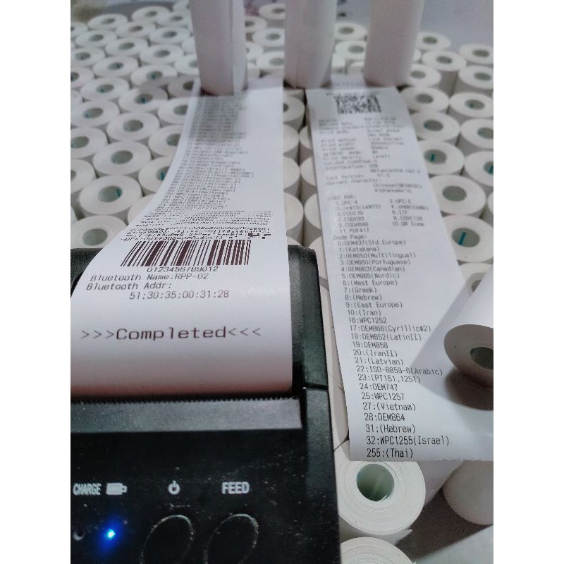 

kertas thermal polos 57x30 edc printer bluetooth