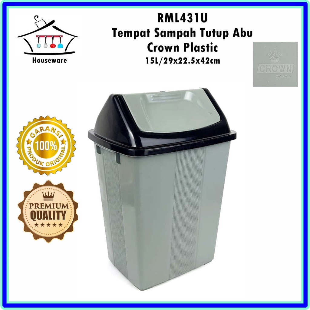 Tempat Sampah Tutup Segi15L