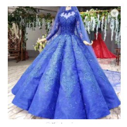 New long sleeve pakistani latest dress designs luxury lace blue wedding dresses