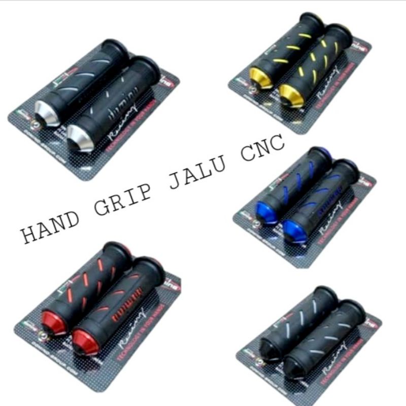 Handgrip Motor Handfat  Domino Garis + Jalu Cnc Universal Buat Semua Motor Bisa