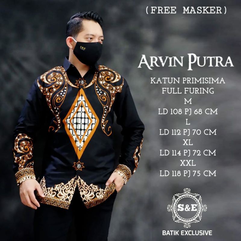 Kemeja Batik Exclusive Batik Pria Terbaru Kemeja Lapis Furing ARVIN PUTRA