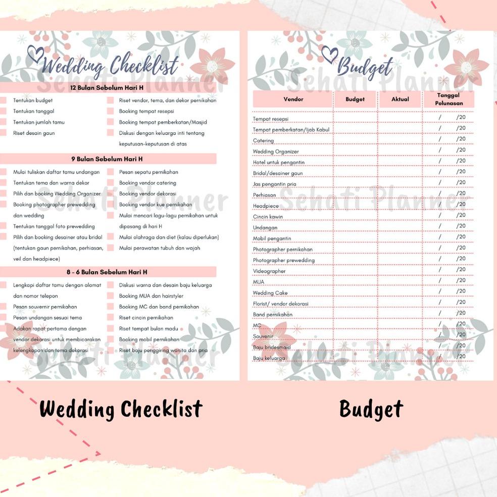 

[DISCOUNT MKB38] Wedding Planner / Kertas Binder Loose Leaf A5 & B5 / Sehati Planner Diskon Promo