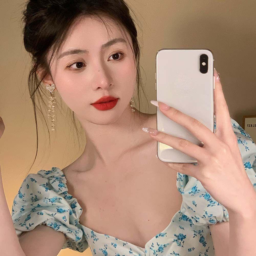 Mxbeauty Menjuntai Anting Trendi Mewah Gadis Hadiah Geometris Berlian Imitasi Kristal Korea Earrings