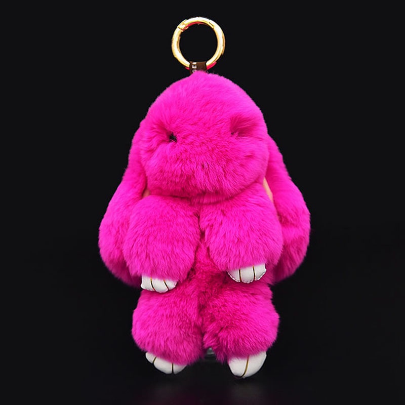 Zzz Bunny Rex Rabbit Fur Bag Handbag Gantungan Kunci Pom Untuk Boneka Untuk Gantungan Kunci Ring P