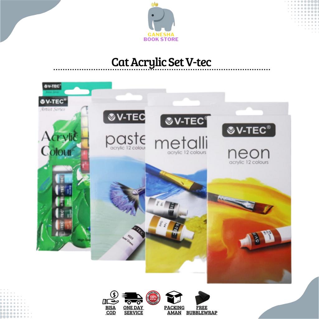 

Cat Acrylic V-Tec Pastel Metalic Neon / Cat Akrilik Set V tec