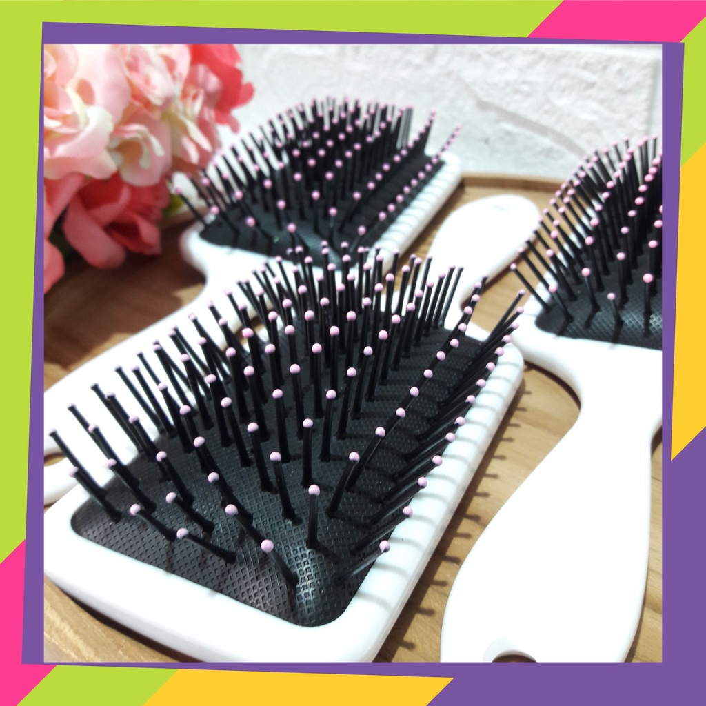 1447 / Sisir rambut anti kusut premium model kotak / Hair comb wanita