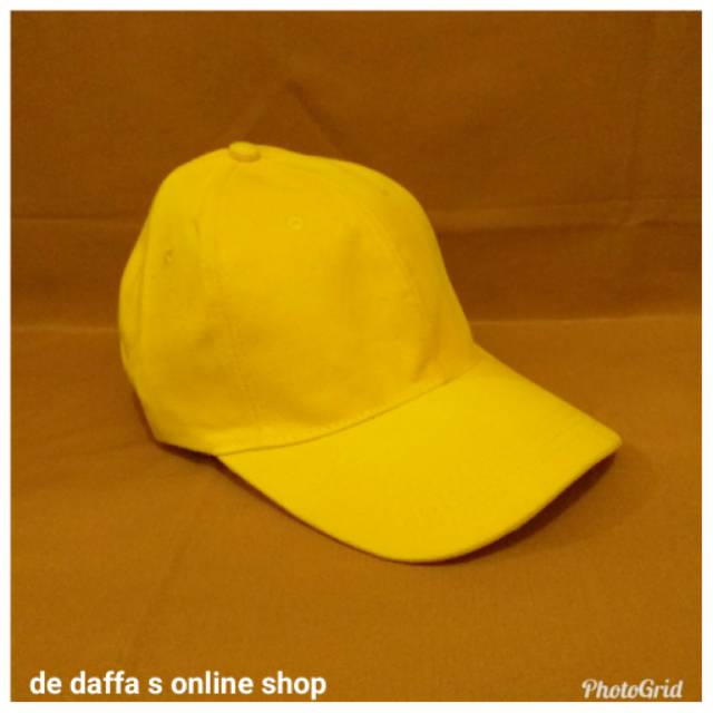 Topi Baseball Dewasa  polos warna Kuning Pria Wanita Casual - Kuning.