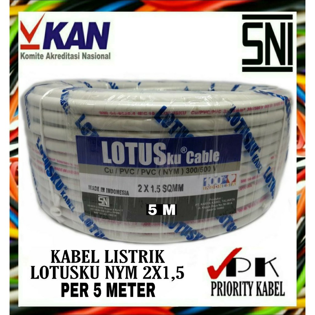 Kabel LOTUSku NYM 2x1,5 2x1.5 (Per 5 Meter)