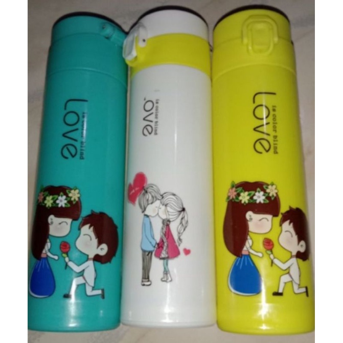 NEW BOTOL MINUM KACA MOTIF PURE LOVE KOTAK