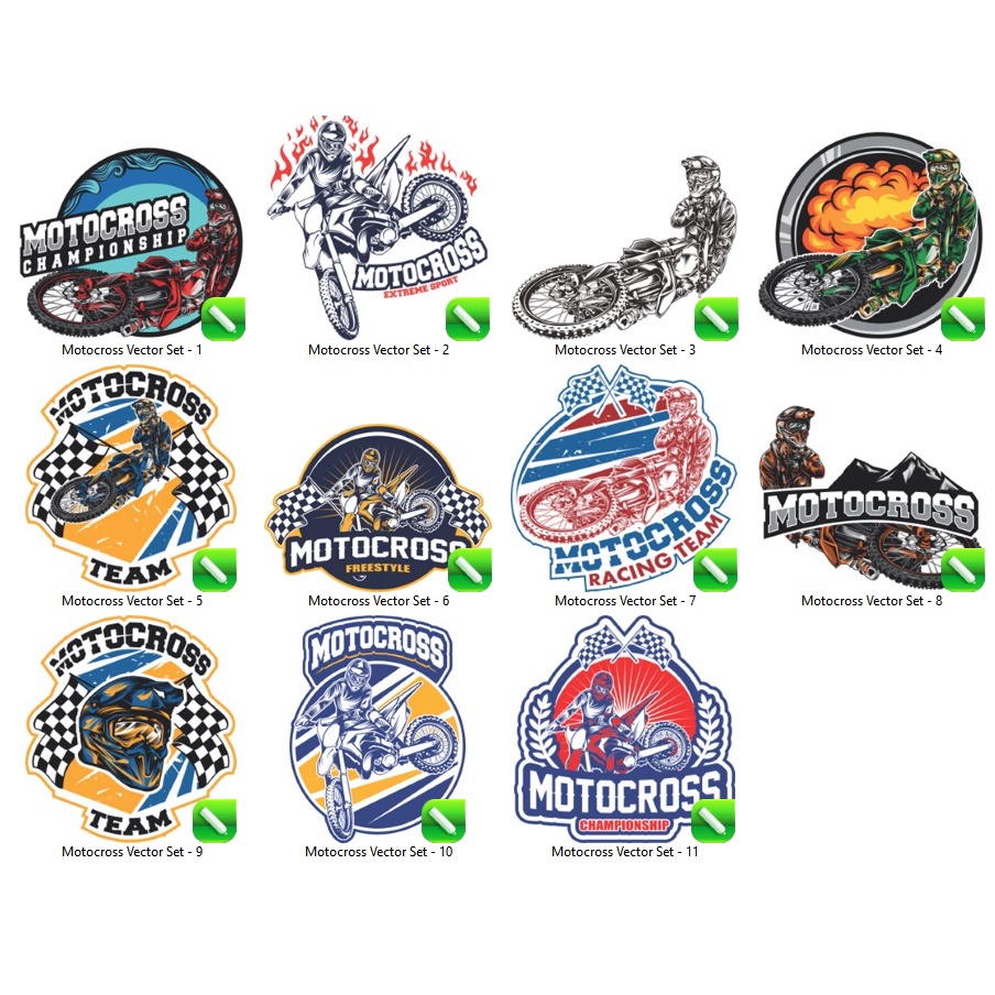 Motocross Vector Set - Coreldraw