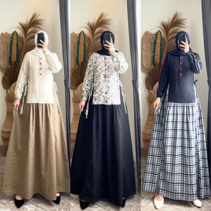 GAMIS WANITA MUSLIM / GAMIS KATUN ORIGINAL SEMUT / GAMIS JUMBO / DRESS MUSLIM WANITA / PAKAIAN WANIT