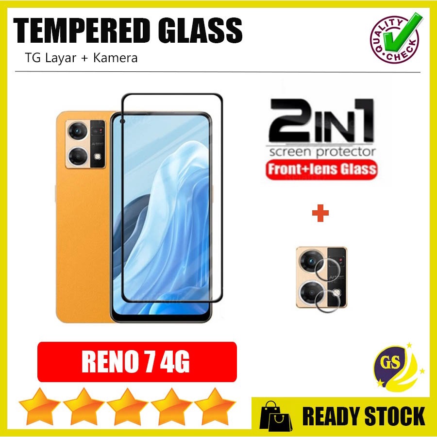 OPPO A57 4G A95 4G RENO 7 4G 7 5G RENO 8 8 4G 8 5G 8 PRO 8T 6 5G 5F 5 OPPO A54 A74 4G 5G  A76 / A96 Tempered Glass Camera TG Full Cover Layar