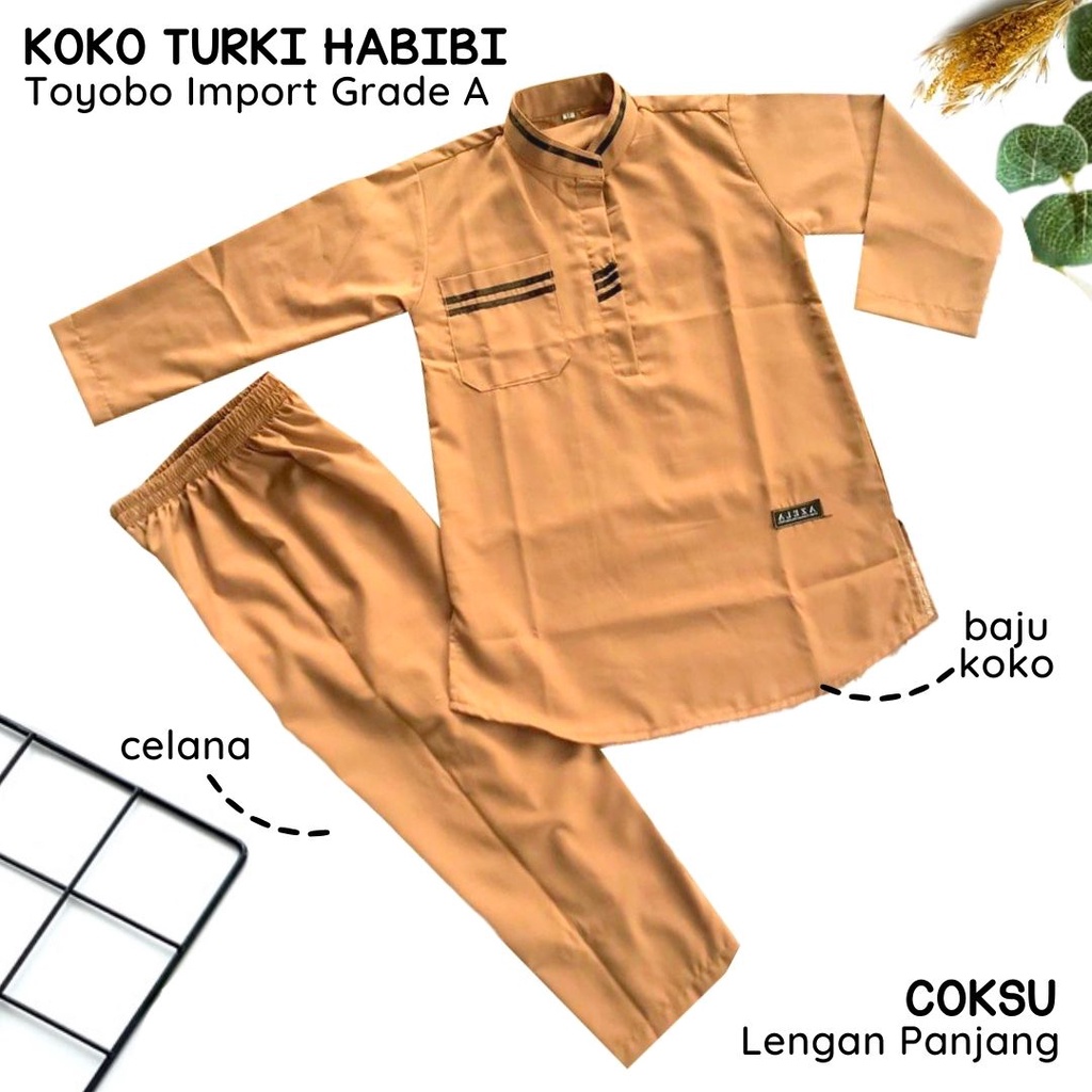 Baju Setelan Koko Anak Turki Umur 3-12 Tahun Lengan Pendek Set Koko Anak Premium ORIGINAL